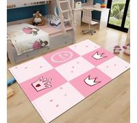 Fadaing Mignon tapis rose princesse salon, 100 x 160 cm, chambre d'enfant, fille, garçon, dessin animé, tapis de jeu, tapis de salon, décoration de chambre à coucher