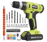 FADAKWALT Perceuse Visseuse Sans Fil, 20V Visseuse Devisseuse Sans Fil Max 30Nm, Batterie 2000mAh, 21+1 Réglages de Couple, Set 60 Pièces, 2 Vitesses, Perceuse-Visseuse pour Travaux Domestiques, Vert