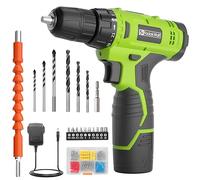 FADAKWALT Visseuse Devisseuse Sans Fil 12V, Perceuse Visseuse Sans Fil avec Batterie, 50 Pièces, 21+1 Réglages de Couple, 19 Nm, Lumières LED, Adaptée aux Travaux Domestiques, Vert