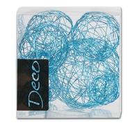FADEDA Lot de 10 boules métalliques de qualité supérieure (1 x 80/3 x 50/6 x 30 mm) - Boules décoratives en fil métallique - Bleu clair