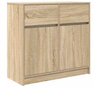 FAF-NEUF* Buffet bas d'entrée,Buffet Salon avec tiroir - Chêne Sonoma - 80x34x76 cm bois d'ingénierie JUILLET330554
