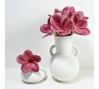 FaFaVila Lot de 20 fleurs de baies mates en polyuréthane au toucher réaliste, fleurs de frangipanier hawaïen pour loisirs créatifs, cadeaux d'anniversaire, cadeaux de mariage, décoration d'intérieur