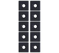 Fafeicy 10 Pièces 2020 Embouts de Profil en Alliage D'aluminium Plaque de Couverture à Trou Unique Capuchon d'extrémité à Trou Unique Capuchon de Profil à avec Fixation à Vis (BLACK)