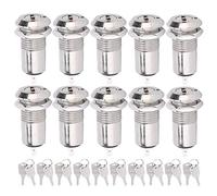 Fafeicy 10 Pièces Interrupteurs à Clé 12 mm/0,5 pouces 220VAC/DC 3A, Interrupteur de Verrouillage du Barillet ON-OFF avec 20 Clés et 10 Noix (Single Pull)