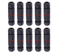 Fafeicy 10PCS Connecteur de fil Câble de fil électrique étanche Boîte de jonction de connecteur 3Pin 0,5 mm² ~ 2,0 mm² - Noir - Nylon - IP68 - Waterproof