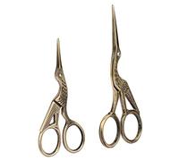 Fafeicy 2 Pièces Ciseaux de Couture en Forme d'oiseau Broderie de Cigogne Vintage Bronze Conception de Grue en Acier Inoxydable Ciseaux de Bricolage pour la Maison, le Petit Cuir, le Tailleur, un