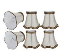 Fafeicy 6 Pièces Abat-jour en Tissu de Style Européen Couverture de Lampe Murale Abat-jour de Lustre avec Matériau en Tissu Métallique doré pour Ampoule E14 Lustre Applique Murale