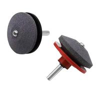 Fafeicy Affûteur de Lame de Tondeuse à Gazon, Outil D'affûtage de Perceuse, Accessoire Meuleuse Pierre avec Tige de 1/4 de Pouce pour Perceuse électrique, à Main (Rouge)