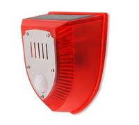 Fafeicy Alarme Sonore et Lumineuse, Alarme Sonore Solaire ABS avec Alerte 129 DB, 3 Modes, Double Charge Solaire DC, 6 LED Stroboscopiques pour Ferme Extérieure, Grange, Villa, Entrepôt, Maison
