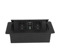 Fafeicy Boîte de Prise de Bureau Encastrée, Multiprise Pop-up en Acier Inoxydable avec Prise à 2 Broches USB Type C 20 W, Couvercle étanche, Intégrée pour Salle de Conférence, Bureau, Comptoir