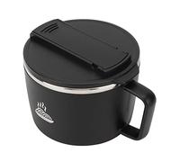 Fafeicy Bol à Nouilles en Acier Inoxydable, Bol à Ramen Double Couche 304 1200 Ml avec Couvercle et Ustensiles Amovibles, à Soupe à Isolation Thermique pour les étudiants en Voyage, Déjeuner au