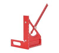 Fafeicy Carré de Mesure Multi-Angle en Alliage D'aluminium, Réglable de 0 à 180 Degrés, Pointeur Semi-circulaire pour le Travail du Bois, Angle carré avec Gravure à échelle Claire pour (rouge)
