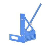 Fafeicy Carré de Mesure Multi-Angle en Alliage D'aluminium, Réglable de 0 à 180 Degrés, Pointeur Semi-circulaire pour le Travail du Bois, Angle carré avec Gravure à échelle Claire pour (BLUE)