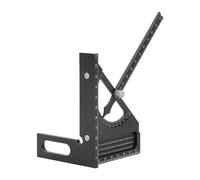 Fafeicy Carré de Mesure Multi-Angle en Alliage D'aluminium, Réglable de 0 à 180 Degrés, Pointeur Semi-circulaire pour le Travail du Bois, Angle carré avec Gravure à échelle Claire pour (BLACK)