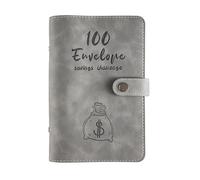 Fafeicy Classeur A6 pour économiser de L'argent avec Enveloppes D'argent en PVC givré, Pochettes à Fermeture éclair, Cartes de Dépôt, Planificateur Budgétaire, Livre pour Défi D'épargne, (GRAY)