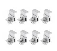 Fafeicy Colliers de Serrage pour Panneaux Solaires Réglables, 8PCS Supports de Montage en Aluminium 30-45mm 4 Niveaux, avec Trous Prépercés pour Camping-car Toit Métallique Toit Plat
