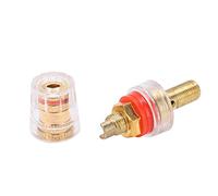 Fafeicy Connecteur de Borne en Laiton M8 0,75 Mm 380 V avec Système de Verrouillage à écrou à Forte conductivité pour Instruments électroniques, équipements Industriels, Cellules Solaires (rouge)