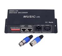 Fafeicy Décodeur DMX 3 canaux 12-24V 8A | Commande RGB via DMX512, mode musique réglable, boîtier fer durable, pour bars et hôtels