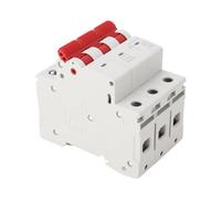 Fafeicy Disjoncteur 3P 6KA 400V, Disjoncteur Miniature Tripolaire 6 KA, Courbe de Déclenchement B, C et D avec Indicateur de Position Transparent pour la Protection électrique (63A)