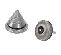 Fafeicy Équilibreur D'affûteur de Lame de Tondeuse, Meule en Carborundum 100 pour Tondeuse à Gazon, Coupe-Herbe, avec Tige de 5 Mm pour Perceuse électrique