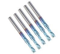 Fafeicy Fraise de Gravure CNC, Revêtement Nano Bleu 3,175x12x40mm | Flûte hélicoïdale pour une éjection rapide des copeaux, corps en carbure de tungstène, surface antirouille polie miroir,