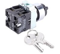 Fafeicy Interrupteur à clé à 2 Positions, Base en Fer en Plastique, Interrupteur vec 2 Clés, 240 V, 3 A, Réinitialisation Automatique, Ouverture et Fermeture, Support de 22 Mm pour Panneau de