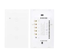 Fafeicy Interrupteur WiFi Intelligent, 3 Canaux 100-240VAC Contrôle | Télécommande de lampe sans fil, 600 W par groupe, activation vocale Home, boîtier ignifuge 94-V0, planification