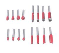 Fafeicy Jeu de Fraises à Défoncer 16 Pièces Carbure, 1/4 Pouce, pour Bois