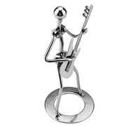 Fafeicy Joueur de Guitare en Fer, Figurine de Musicien, Statue de Joueur de Guitare Acoustique, Figurine de Collection Classique en Fer Noir avec Surface Lisse, Entreprise, Anniversaire, Décoration