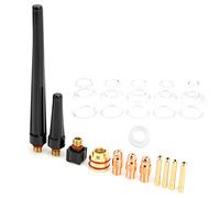Fafeicy Kit D'accessoires pour Torche de Soudage WP9 WP20, Buse en Verre, Pince en Tungstène, Pièce de Guidage, Laiton de 1,6 Mm, Bouche en Verre de 2 Mm D'épaisseur pour Soudeuse TIG à