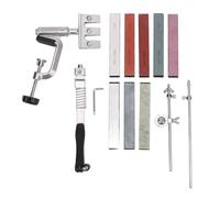 Fafeicy Kit D'aiguisage de Couteaux en Aluminium moulé Sous Pression, | Kit d\'affûtage de couteaux, affûteur d\'angle fixe en fonte d\'aluminium avec Rotation à 360 degrés, 8 pierres, 120 à