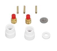 Fafeicy Kit de Lentilles à Gaz TIG, Tasse TIG en Cuivre et Céramique PTFE, 12 Pièces avec Support d'électrode à Biseau Court, Installation Facile, Rangement organisé pour Torche de Soudage WP 9 20 25