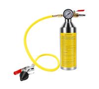 Fafeicy Kit de Rinçage pour Climatisation 1L en Acier Inoxydable 220 Psi | Bidon de Nettoyage du Système, Acier Inoxydable, 1L, Manomètre, Voiture, Compatible R134a R12 R22 R410a R404a
