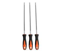Fafeicy Lot de 3 Limes D'affûtage de Tronçonneuse de 7/32 Pouces, Lime à Chaîne Ronde en Acier T12 avec Poignée Antidérapante pour L'entretien de la Chaîne de Scie