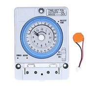 Fafeicy Minuterie Mécanique 24 Heures pour Rail DIN, Intervalle de 15 | Contrôleur à cadran analogique, 100-240 V AC, programmateur 96 segments, contrôle de l\'éclairage public, dispositif de