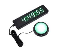 Fafeicy Minuteur de Tournoi LED avec Affichage Vert, Horloge de Compte à | Cadre en Alliage D’aluminium, Bouton Filaire et Télécommande sans Fil, Préréglage D’entraînement par Intervalles P0,P9,