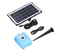 Fafeicy Oxygénateur à énergie Solaire Pompe à Oxygène d'eau en Laiton et Plastique 6 V 3,5 W avec Batterie 4000 MAh Faible Bruit 2 Modes pour Secours d'urgence 'aquarium 'étang Pendant une Panne