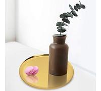 Fafeicy Plateau de Service Rond en Acier Inoxydable, Plaque Métallique Réutilisable de 11 Pouces pour Fruits, Bonbons, Bijoux, Service à thé, Maison, Restaurant, Fête (Gold)