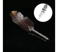 Fafeicy Plume Vintage Set Écriture Plume Artisanale et Alliage avec 6 | Ensemble de stylos à plume Vintage, plumes artisanales et stylo à tremper en alliage avec 6 plumes et encre noire, ensemble