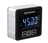 Fafeicy Rapporteur D'angle Numérique avec Base Magnétique, Compact et Portable pour Mesure Précise de L'angle en Menuiserie, Automobile et Construction (SILVER)