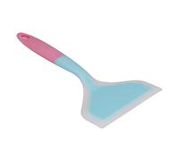 Fafeicy Spatule Large en Silicone, Spatule de Cuisson Transparente Bicolore avec Noyau en Nylon, Tourneur à Bouche Large de 10 X 4,7 Pouces pour Crêpes, Omelette, Viande et Poêle (tête de pelle bleue)