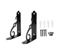 Fafeicy Support D'étagère en Fer Noir, Support Mural pour étagère, 2 Pièces 12,7x7,6 Cm en Forme de L avec Design Triangulaire, Revêtement par Poudre pour Cuisine, Salle de Bain, Bureau,