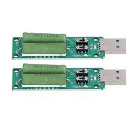 Fafeicy Testeur de Charge USB, Module de Test de Charge électronique de Carte de Circuit imprimé, Paquet de 2 DC 5 V Plug and Play avec Indicateurs Clairs, Résistance Réglable pour Tester le