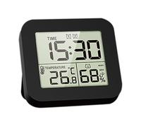 Fafeicy Thermo-hygromètre Numérique LCD avec Double Alarme et Minuteur de | Construction ABS, Mode 12/24h, Chronomètre, Minuterie Circulaire, Snooze, Rétroéclairage, Commutateur Fahrenheit/Celsius,