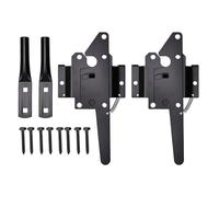 Fafeicy Verrou de Portail Autobloquant, Conception à Levier Gravitaire | Clôtures en Bois PVC, Portails Métalliques, Double Accès, Poignée Extérieure, Levier Intérieur, Construction en Fer, Vis de