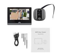 Fafeicy Vidéophone WiFi pour Appartement, Caméra Judas 2,4 GHz, écran IPS | Vidéo HD 1080P, Angle Large 167°, Vision Nocturne, Détection de Mouvement, Batterie Rechargeable Intégrée, Accès Via L'app