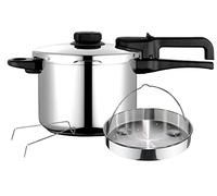 FAGOR DUAL Xpress 6 Autocuiseur à induction 6 litres, Acier inoxydable 18/10, Pression progressive Argent