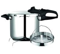 Fagor Duo Autocuiseur 7,5 Litres, Induction, Super Rapide, Acier Inoxydable 18/10, Tous Types de Cuisson, Base Thermo Diffuseur, 2 Niveaux de Pression, 5 Systèmes de Sécurité, Panier à Vapeur Inclus