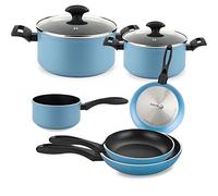 Fagor Maxima Lot de 8 casseroles à induction en aluminium forgé, anti-adhésif sans PFOA, bleu