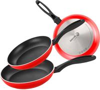 FAGOR Maxima Set de poêles à frire à induction 20-24-28 cm Aluminium, revêtement antiadhésif Rouge